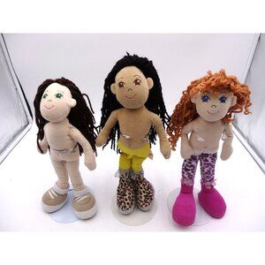 Unimax Ragg Chicks Dolls Lot of 3 2002 Red Hair Black Hair Brown Hair